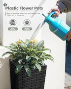 Greesum Set of 2 Tall Plastic Planters - Image 2