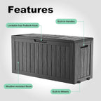 DRATO 75 Gallon Deck Box, Waterproof Resin Large Outdoor Storgae Box - Image 4