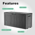 EasyUp 90 Gallon Outdoor Deck Box Waterproof, UV Resistant Resin Outdoor - Image 5