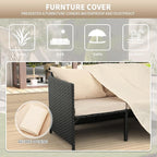 Valita 3-Piece Outdoor PE Rattan Furniture Set Patio Black Wicker Conversation - Image 7