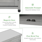 Outdoor Potting Bench with Storage Cabinet and Metal Top, Wood Workstation - Image 6
