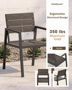 Outdoor Dining Set for 6, Aluminum Patio HDPS Outdooor Table and Chairs Set - Image 4