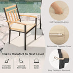Tangkula 9 Piece Patio Dining Set, Outdoor Dining Furniture Set w/Rectangular - Image 6