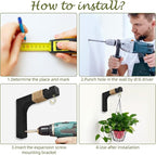 2 Pack Plant Hanger Hooks for Indoor Hanging Plants, Farmhouse Wooden Hanging - Image 6