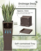 Greesum Set of 2 Tall Plastic Planters - Image 4