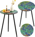 2 Packs Metal Outdoor Side Table Irises Patio Side Tables by PartyZealot