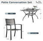 PHI VILLA 5 Pieces Outdoor Patio Dining Set - Image 9