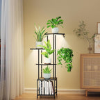Plant Stand Indoor with Grow Light, 5-Tiered Tall Plant Stand Indoor, Metal by Homsorout