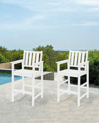 Adirondack Bar Chair Set of 2, HDPE Tall Adirondack Chairs Bar Stools - Image 2