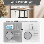 PHI VILLA Patio Bar Table, Outdoor Bar Height Bistro Table - Image 3