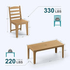 HDPE Patio Dining Set for 6, Weather-Resistant Outdoor Table - Image 2