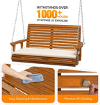 VINGLI Wooden Porch Swing, Heavy Duty 880 LBS Hanging Patio Bench - Image 2