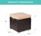 Best Choice Products Set of 2 Wicker Ottomans, Additional Seating, Side Table - Image 3