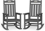 Oversized Outdoor Rocking Chairs Set of 2, High Back Porch Rocking Chair by Suunyn