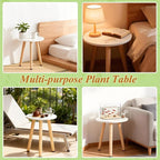 Plant Stand Indoor/Outdoor for Plants, Wood White Planter Stands Holder Mid - Image 5
