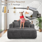 56" Oversized Chaise Lounge Chair Indoor, Plush Faux Fur Sleeper Sofa Couch Bed - Image 8