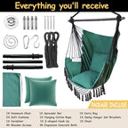 Hammock Chair Hanging Rope Swing Chair, Max 450 Lbs, Large Hanging Chair - Image 3