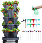 GameXcel Vertical Planter, 5 Tier Stackable Strawberry Planter by GameXcel