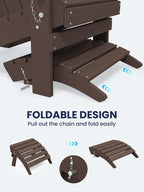 KINGYES Folding Adirondack Ottomans Set of 4 - Image 3