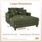 64" Chaise Lounge Chair Indoor, Oversized Sleeper Chair - Image 2