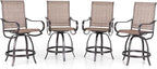 Sophia and William Patio Bar Stools Counter Height, Swivel Bar Chairs, Supports by SophiaWilliam