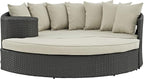 Modway EEI-1982-CHC-BEI Sojourn Wicker Rattan Outdoor Patio Sunbrella Fabric - Image 5