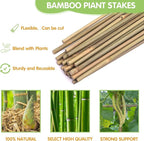 Plant Stakes, 3FT Longer Sturdy Natural Bamboo Garden Stakes, GAGINANG 25Pcs - Image 4