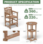 Outdoor Bistro Bar Set, Patio High Top Table and Bar Height Tall Adirondack - Image 4
