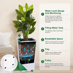Garvee 30" Tall Planters Set of 2, Outdoor＆Indoor Black Planter Pots, High - Image 2