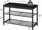 HOOBRO Shoe Bench, 3-Tier Shoe Rack, Industrial Shoe Organizer Storage Bench - Image 3