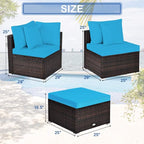 Tangkula 4 Pieces Patio Furniture Set, All Weather Outdoor Sectional Rattan - Image 5