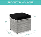 Best Choice Products Set of 2 Wicker Ottomans, Additional Seating, Side Table - Image 2