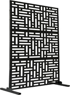 Oakland Living 6 ft. X 4 ft. Black Freestanding Metal Privacy Screen Room by Oakland+Living