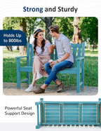 Outdoor Bench Set of 2, Weatherproof Garden Benches - Image 5