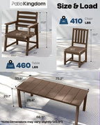 5-Piece Brown Outdoor Dining Set - Image 5