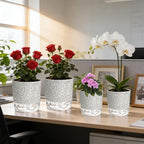 Self Watering Pots for Indoor Plants, 4/5.5 Inch Crackle Pattern Planters - Image 6
