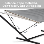 SUNCREAT Double Hammock with 15 ft Stand, Outdoor Hammock with Stand, Balance - Image 4