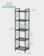 SONGMICS 5-Tier Metal Storage Rack, Shelving Unit - Image 3
