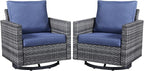 Belord Wicker Chairs Outdoor Bistro Set Oversize Patio Swivel Rocker, Rattan by Belord