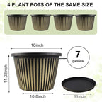 Large-Planter-Indoor-Outdoor Plant Pots, 16 inch 4 Pack Plastic Flower Pots - Image 3