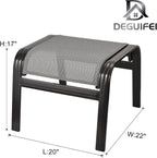 Patio Ottomans Outdoor Foot Rest Aluminum Patio Footstool Samll Seat Wicker - Image 3
