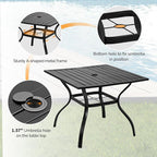 VINGLI 36" Square Patio Table for 4, Metal Outdoor Dining Table - Image 5