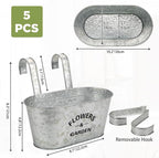 Briful 10'' Hanging Planter Outdoor 5PCS Metal Railing Planter - Image 2