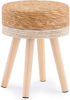 Handwoven Outdoor Ottoman, Water Hyacinth Pouf Round Patio Footstool by LGENHOOMHandwovenNaturalWaterHyacinthBasket