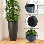 QCQHDU 21 inch Tall Planters for Outdoor & Indoor Plants, 2 Pack Sturdy - Image 8