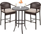 Best Choice Products 3-Piece Patio Bar Table Set, Outdoor Wicker Bar Height by BestChoiceProducts