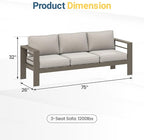 Wisteria Lane Patio Furniture Metal Sofa, Metal Outdoor Chairs - Image 2