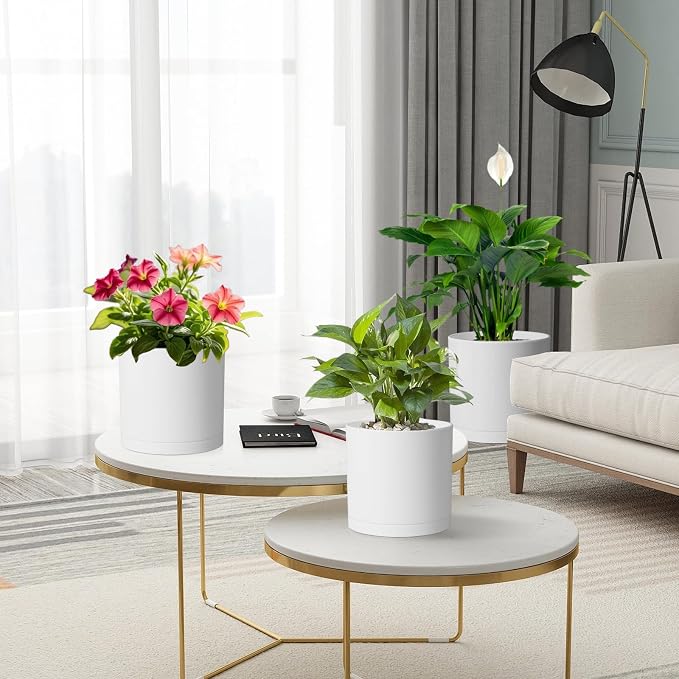 8/7/6 inch Plant Pots, Decorative Plastic Planters - Image 7