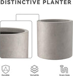 Kante 15.7" Dia Round Concrete Planter, Modern Style Large Cylindrical Plant Pot - Image 7