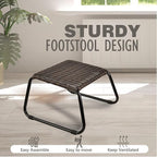 Patio Ottomans Outdoor Footstool, Wicker Rattan Garden Furniture All Weather - Image 6